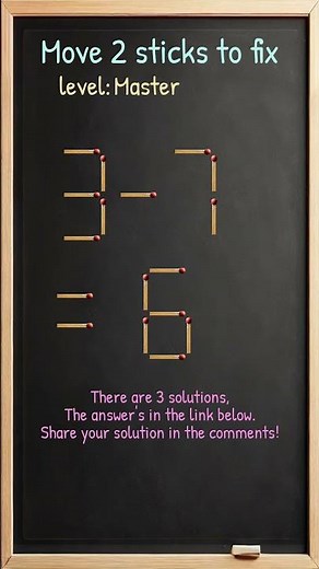 Matchstick Brain Teaser: Move Two Sticks to Fix #402ep7
