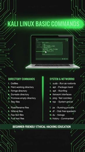 20 Kali Linux Basic Commands for Beginners | Ethical Hacking & Cyber Security#KaliLinux#LinuxCommand
