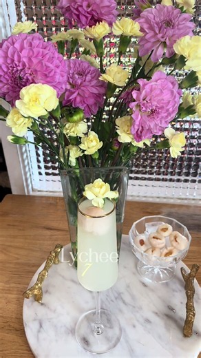 Lychee 75 🌸 RECIPE⬇️ 2oz of @hendricksgin 1oz of lychee puree 0.5oz of fresh lemon juice Add ice 🧊 Shake...strain into your champagne flute...top with your choice of prosecco...garnish with a lychee or lemon twist Enjoy! 😊 Follow @cocktailhourwithtay on Instagram and book me for your next event! 🫶🏽 #fyp #cocktails #mobilebartender #summercocktails #lychee75