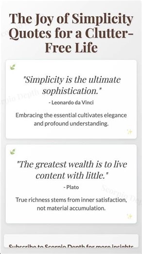 The Joy of Simplicity: Quotes for a Clutter-Free Life | Scorpio Depth...