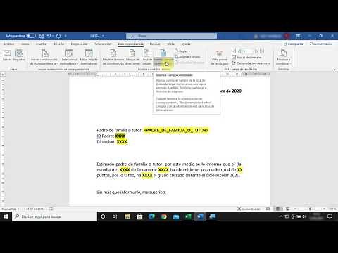 Combinación por correspondencia Word - Excel
