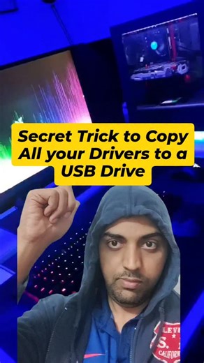 Computer Geeks on Instagram: "Secret Trick: Backup ALL Your PC Drivers to a USB 🔥 Setting up a new computer soon? Do this once and thank yourself later 👇 Step-by-Step: 1️⃣ Plug in your USB drive 2️⃣ Open it → create a new folder 3️⃣ Rename the folder Drivers 4️⃣ Right-click the folder → Copy path 5️⃣ Search PowerShell → run as Administrator 6️⃣ Type: dism /online /export-driver /destination: 7️⃣ Press Ctrl + V to paste the path → hit Enter ✅ All your system drivers are now safely copied to you