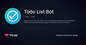 Add Todo List Bot Discord Bot | The #1 Discord Bot and Discord App List