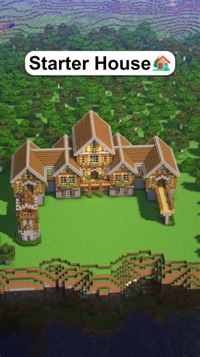 Minecraft Easy Starter House 🏡 Download Build Link in bio📝 #minecraft #minecraftbuilding