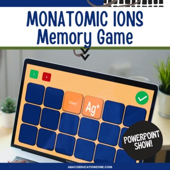 Monatomic Ions Memory Game | Nomenclature Activity