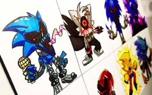 【周五夜放克】画出MINUS SONIC EXE 2.0的8个模组 (FNF MOD)