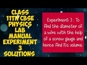 CLASS 11TH PHYSICS LAB MANUAL EXPERIMENT 3