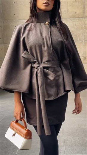 Imazethetic on Instagram: "•Chocolate Poncho Coat• A warm, flowy poncho-style outerwear in rich chocolate brown, wrapped with soft drapes and an effortlessly chic silhouette for cozy winter days"