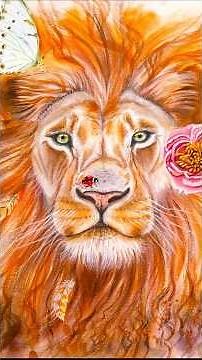 cutest lion in the world watercolor painting