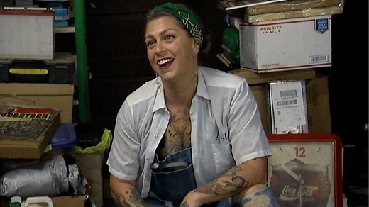 American Pickers’ Danielle Colby goes nearly naked in lingerie & hot pink fringe