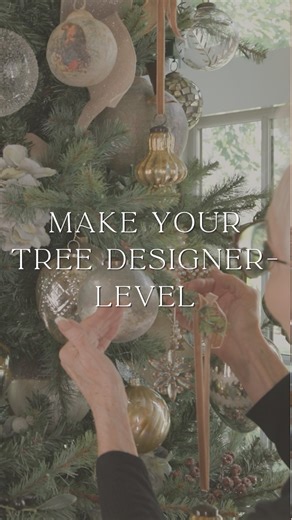 Rebecca Robeson on Instagram: "✨ TREE DECORATING TIP ✨ Want your Christmas tree to feel full, dynamic, and effortlessly beautiful? In this Reel, I’m showing how I layer ornaments so the eye keeps moving… placing some deep into the tree and mixing textures, shapes, and sizes. The secret? Don’t be afraid to step back and edit, even if your tree is already up. A little adjustment goes a long way toward that designer-finished look! 🎄✨ Tell me below… do you usually decorate and leave it, or do you s