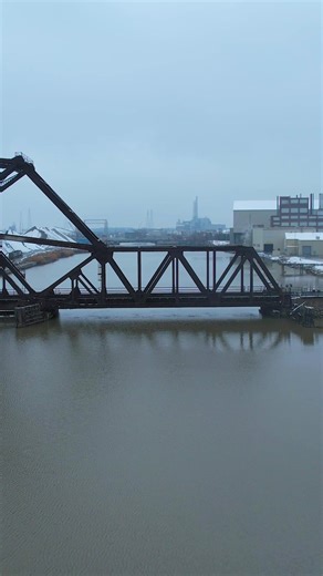Conrail RR61 over the Rouge River #reels #reelsfb #train #drone #asmr #winter #snow #rail #bridge #river #railroad #railway | Craig Hensley Photography