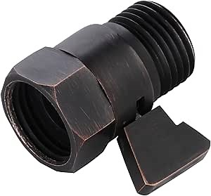 Water Flow Control Valve, Brass Shower Shut Off Valve Adjustable Water Pressure Regulator for Hand Held Shower Head & Bidet Sprayer, Oil Rubbed Bronze Water Saver G1/2 Standard Connection