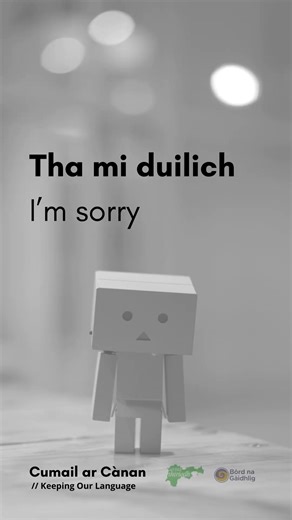 ÙR // NEW! Abairt na seachdainn - how many times can you use it this week? Tha mi duilich. I'm sorry. | Urras Thiriodh - Tiree Community Development Trust