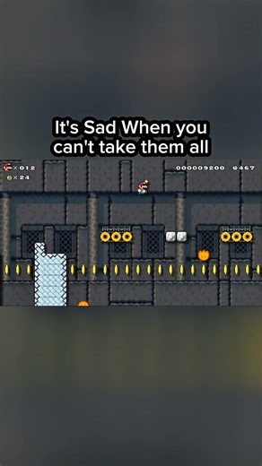 It's just sad when you can't take them all 🪙🔥⏰ #mario #nintendo #mariomaker