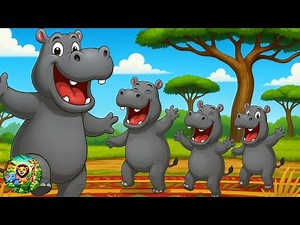 FUNNY HIPPO DANCE | Safari Animals Song for Kids | Safari Family