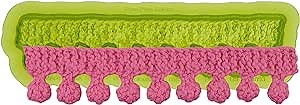 Marvelous Molds Pom Pom Knit Silicone Cake Border Mold | Cake Decorating | Fondant Gum Paste Icing