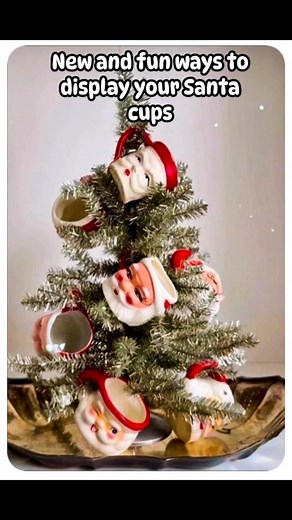 I have several vintage Santa cups I wanted to share fun new ways to style them for the holiday season #santaclaus #SantaCup #vintagesanta #vintagesantacups | Thrifting Gigi