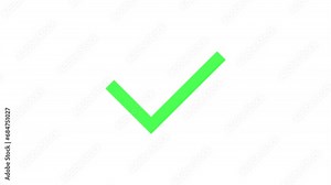 Animated Green Check mark icon. OK check mark symbol. Green check mark on white background