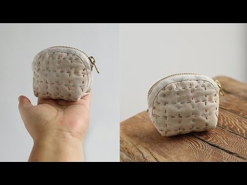 sewing a zip pouch