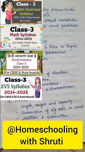 Class3 complete Syllabus 2024-2025|Grade-3 CompleteSyllabus English,Math,Hindi,EVS,Science #trending