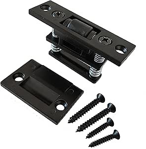 Door Ball Catch Heavy Duty Solid Silent Door Roller Catch with Adjustable Square Strike-Satin Black-Pack of 1