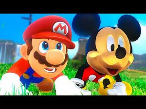 Super Mario Odyssey: Mario vs Mickey Mouse - Full Game Walkthrough (2-Player Race)