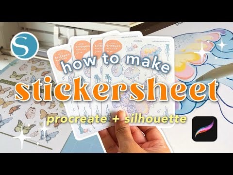 How I make stickersheet at home | Drawing on procreate + silhouette cameo 4