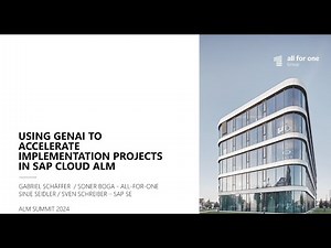 Using GenAI to accelerate implementation projects in SAP Cloud ALM