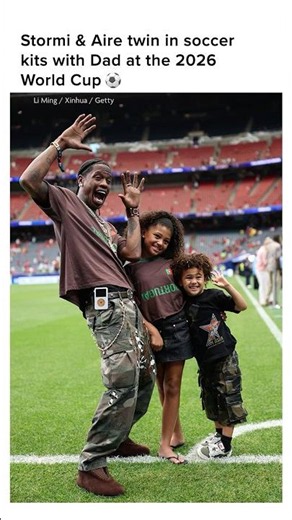 Stormi & Aire Twin in Soccer Kits With Dad At The 2026 World Cup #shorts #stormiandkylie