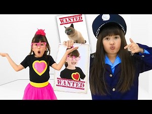 Abby Hatcher saves cat pretend play Police Chase Story for kids. Videos for Children