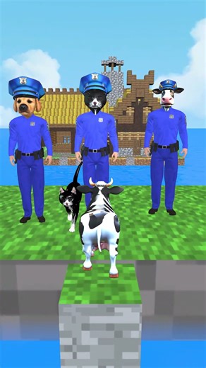 Cat, Cow cute Vs Dog cute? Which animal can brave the river and cross the breaking bridge?