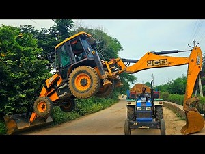 New Jcb 3dx Eco Excellence Stunt with Tractor Stuck Mud | New Holland 3630, Mahindra Eicher Kubota
