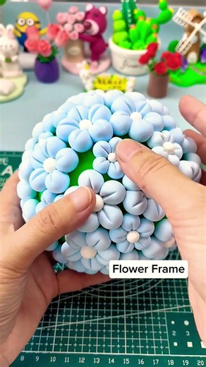 How to Make Cute Clay Flower Ball Night Light-Easy DIY Glowing Lamp 2026-Flower Frame#ClayNightLight