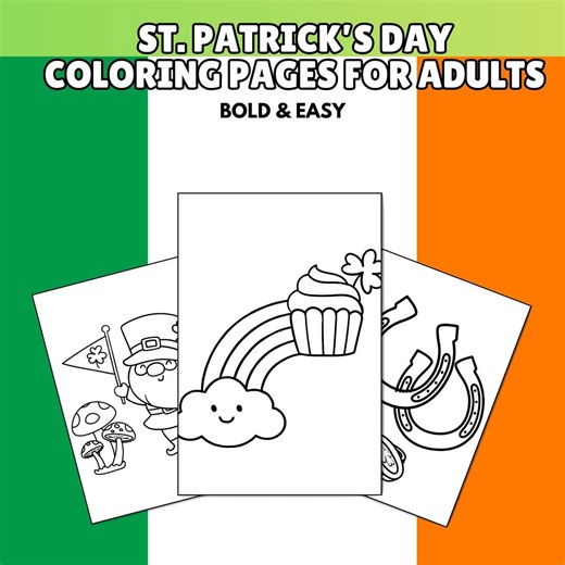 St. Patrick's Day Coloring Pages for Adults | 10 Pages (PDF Download) - Etsy