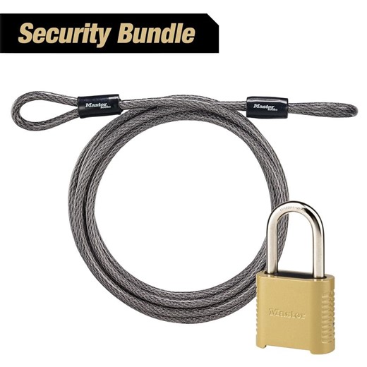 Reviews for Master Lock 15 ft. Looped End Steel Cable with Resettable Outdoor Combination Lock (Bundle Pack) | Pg 1 - The Home Depot