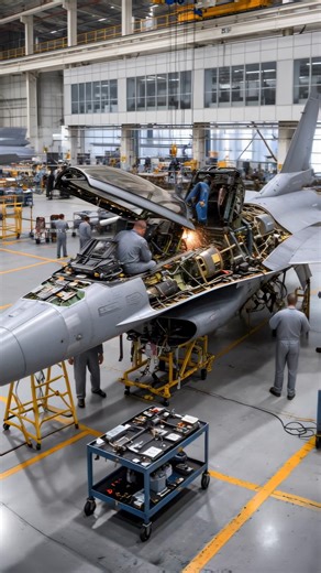 The Machines Show on Instagram: "F-16 Assembly #militaryaviation #aviation #Jets #fighterjet"