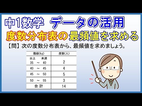 中1数学【データの活用】「度数分布表から最頻値を求める」