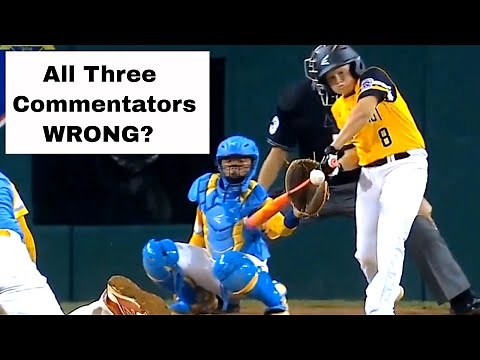 Ignorant Commentators! Hand hit on swing. What's the call. LLWS