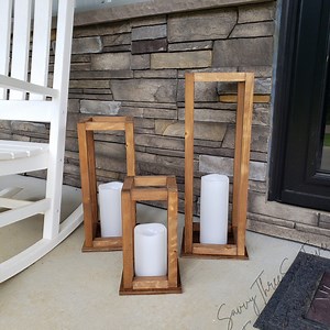 Candle Lanterns | Wood Porch Lantern | Front Porch Decor | Candle Holder | Porch Decorations | Fall Porch Decorations | Christmas Decor - Etsy