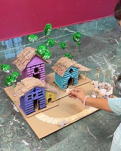 186K views · 2.3K reactions | Miniature Village with cardboard House and Natural element #viral #village #fun #crafts | Deep's CRAFT | Facebook
