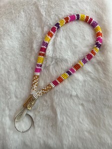 Colorful Beaded Keychain Lanyard – Handmade Glass Seed Bead Wristlet - Etsy