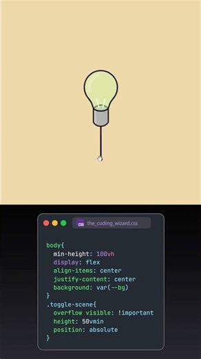 LightBulb Code• Source Code Link in bio ♥️#coding #csscoding