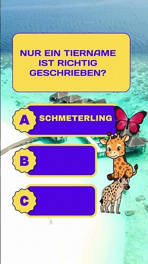 Rechtschreibung Quiz Deutsch – Welches Wort ist richtig? | Grammatik & Tippfehler #quizgiraffe