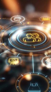 Teamwork of business employees in animated infographic