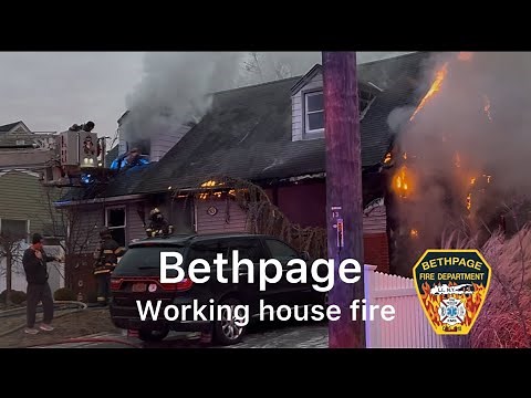 Bethpage Fire Department working house fire