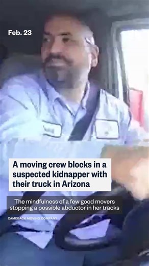 An Arizona moving crew helped rescue a kidnapped 3-year-old girl after a security guard spotted her being escorted into a convenience store. The crew sprang into action, blocking the kidnapper in with their truck until police arrived. | NBC News