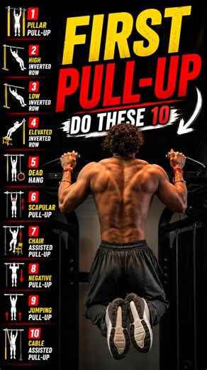 Can't do a pull-up yet? Master these 10 steps first.💪 #pullup #pulluptutorial #pullupprogression