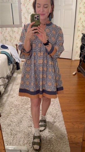 Socks, sandals, and a spring dress!