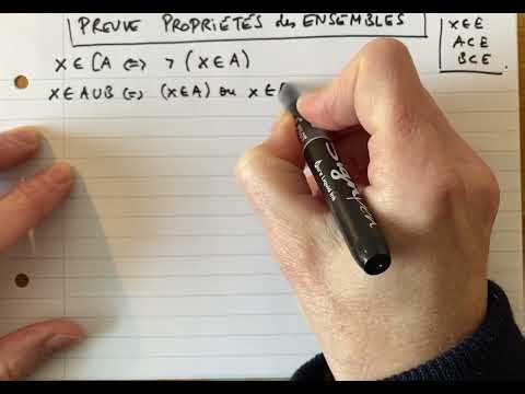 Sets: complement, union, intersection properties, demonstration with logical connectives